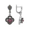 Серебряные серьги с натуральными рубинами и марказитом