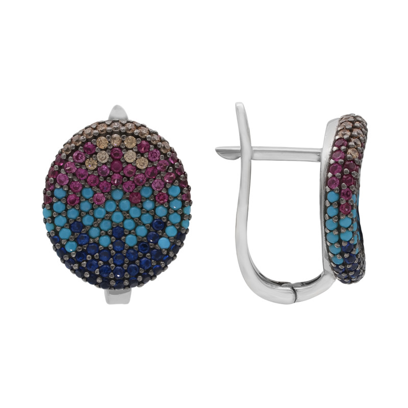 Серебряные серьги с кубическим цирконием