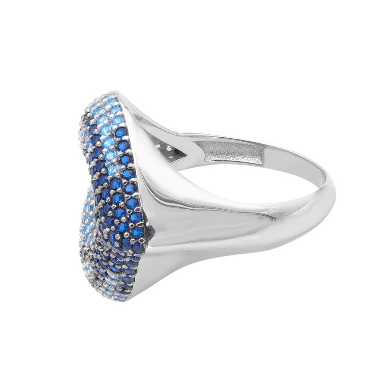 Серебряное кольцо с кубическим цирконием