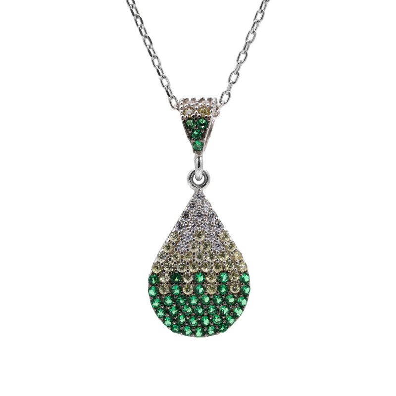 Серебряное колье с кубическим цирконием