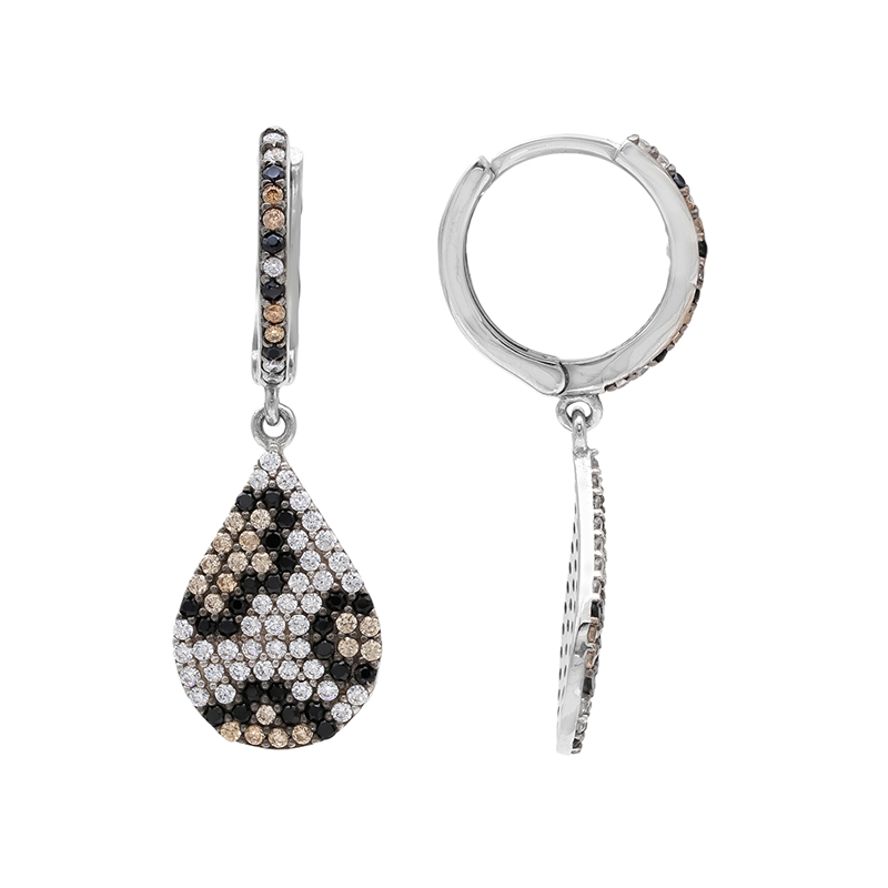 Серебряные серьги с кубическим цирконием