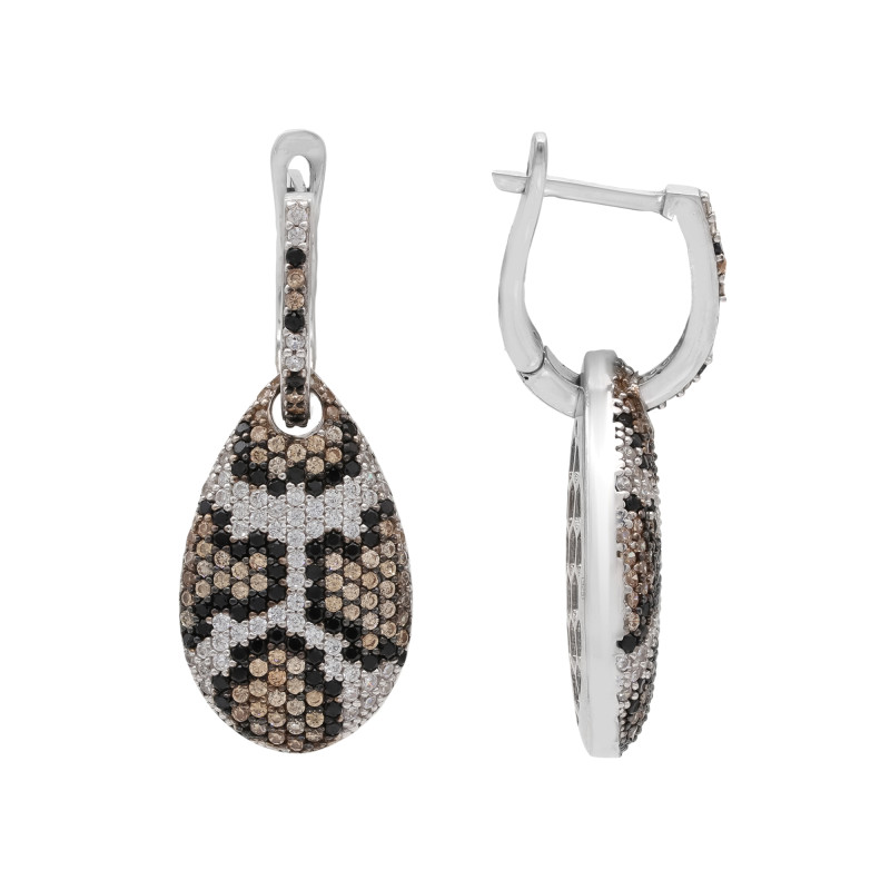 Серебряные серьги с кубическим цирконием