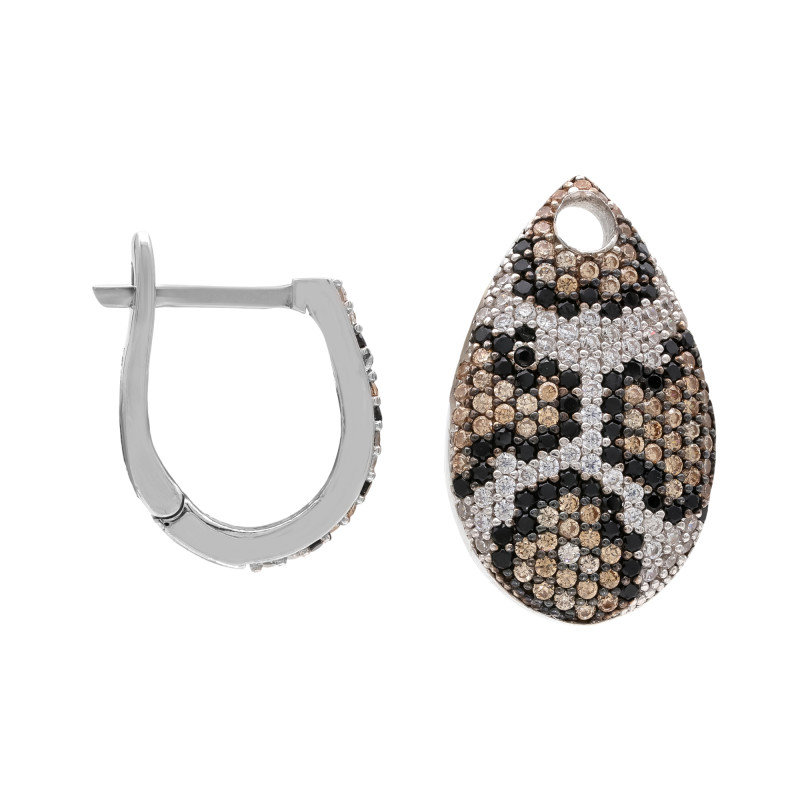 Серебряные серьги с кубическим цирконием