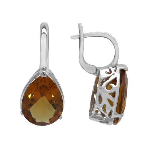 Серебряные серьги с выращенным султанитом