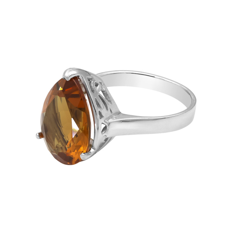 Кольцо серебряное с выращенным султанитом