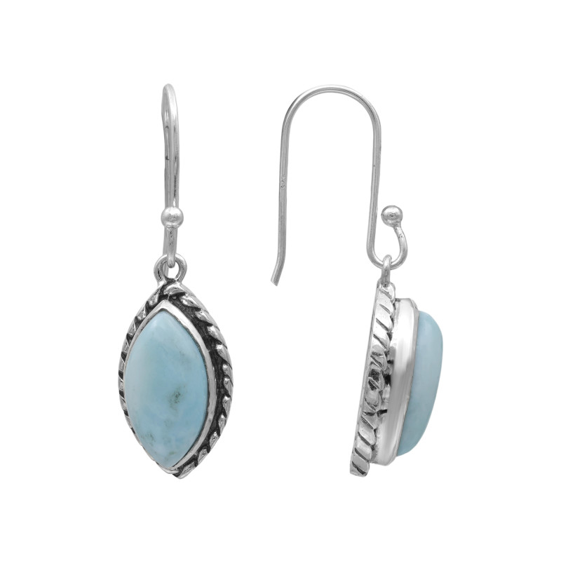 Серьги серебряные с ларимаром