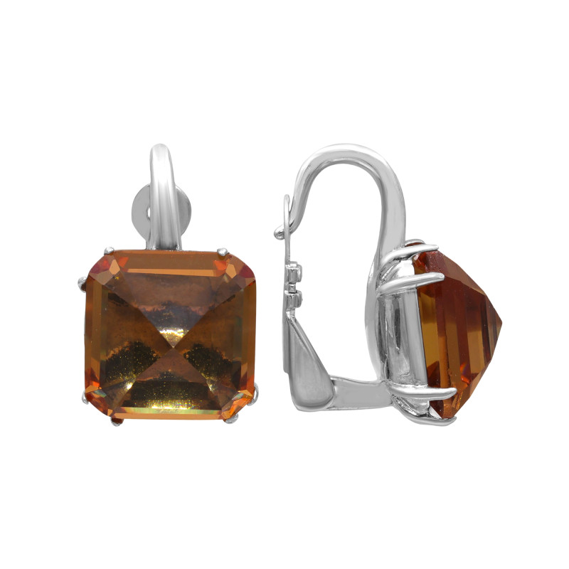 Серьги серебряные с выращенным султанитом