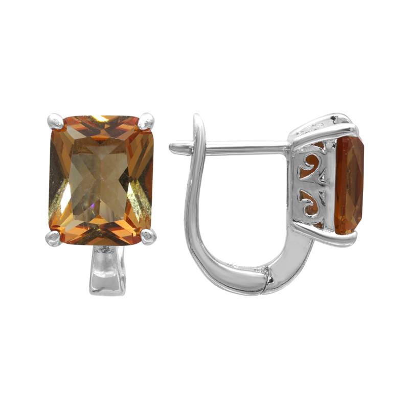 Серебряные серьги с выращенным султанитом