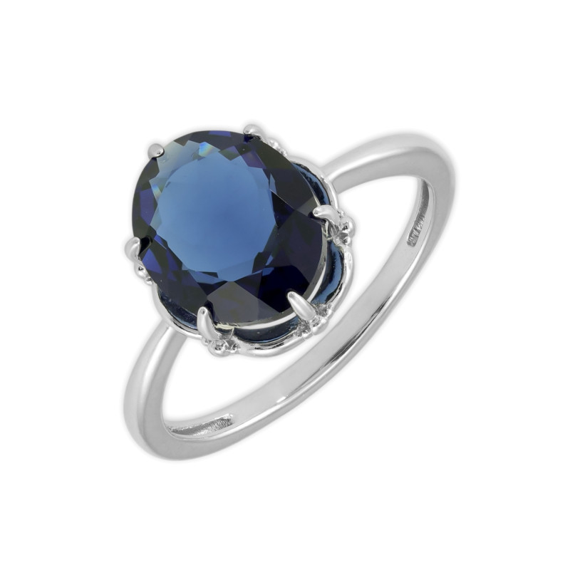 Кольцо с выращенным сапфиром