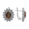 Серьги серебряные с горным хрусталём и фианитами