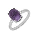 Серебряное кольцо с чароитом