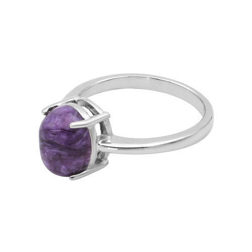 Серебряное кольцо с чароитом