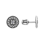 Серебряные серьги-пусеты с танзанитами