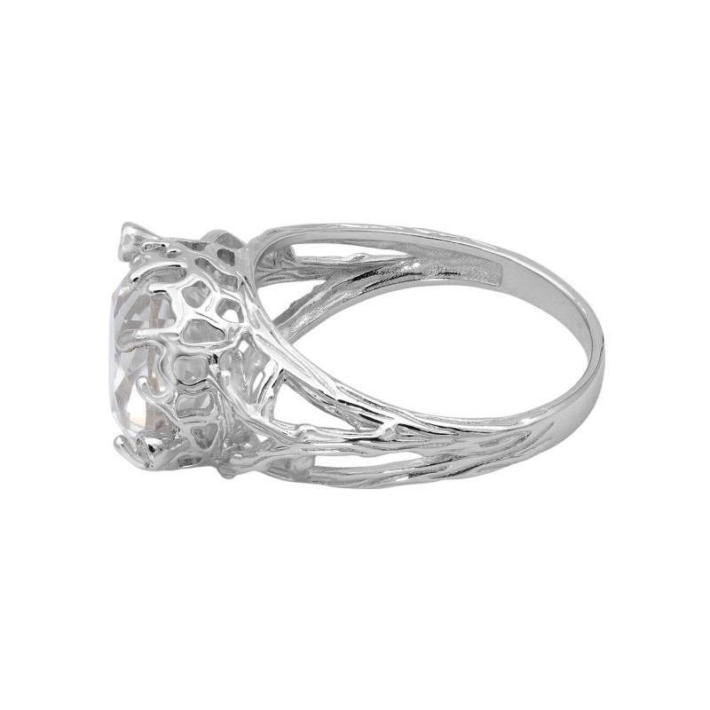 Кольцо из серебра с горным хрусталём