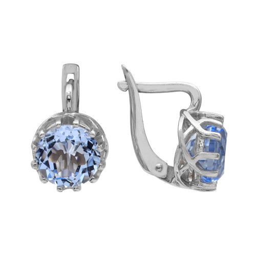 Серьги из серебра с аквамарином