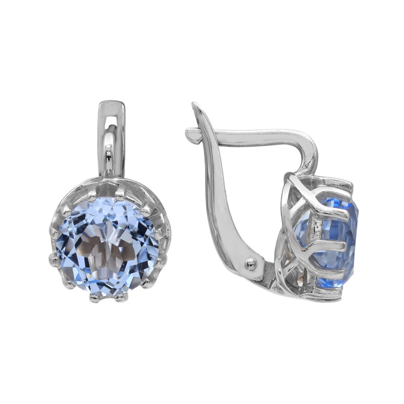 Серьги из серебра с аквамарином