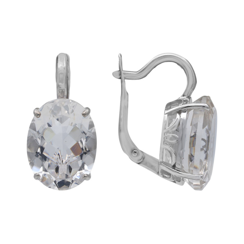 Серебряные серьги с горным хрусталём