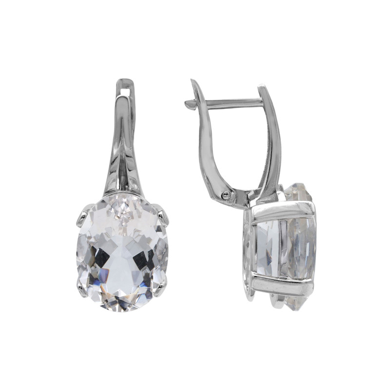 Серебряные серьги с горным хрусталём