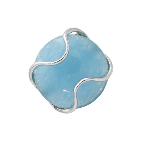 Серебряное кольцо с натуральным аквамарином