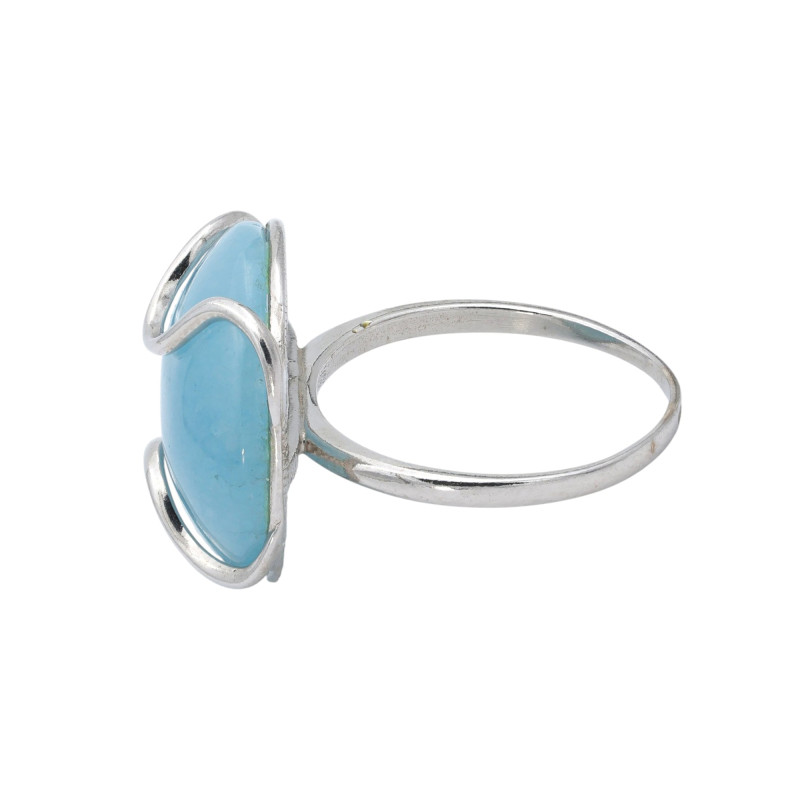 Серебряное кольцо с натуральным аквамарином
