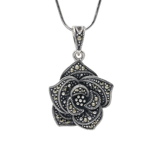 Серебряная подвеска с марказитом