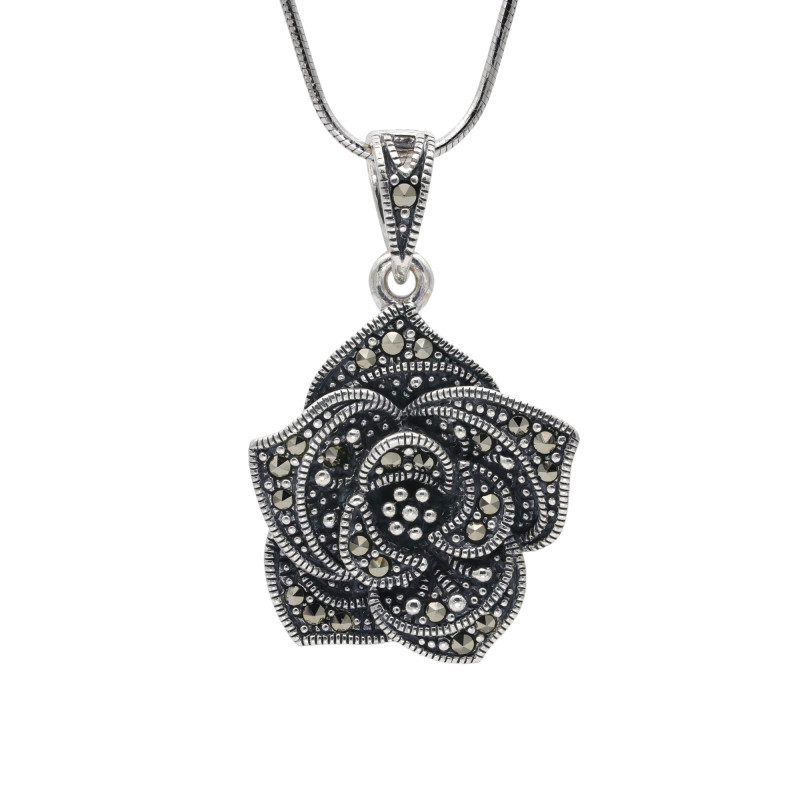 Серебряная подвеска с марказитом