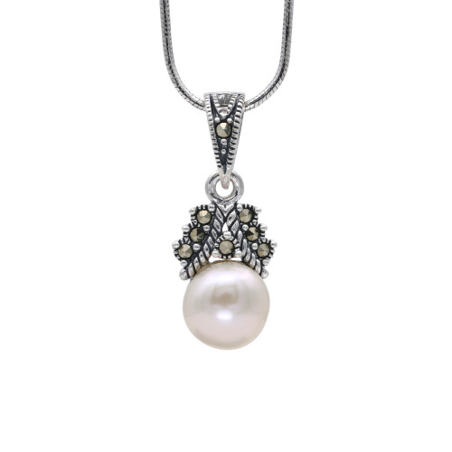 Серебряная подвеска с жемчугом