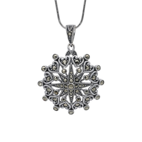 Серебряная подвеска с марказитами