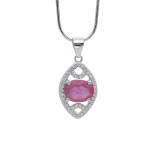 Серебряная подвеска с рубином