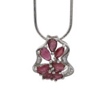 Серебряная подвеска с рубинами