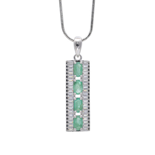 Подвеска из серебра с изумрудом