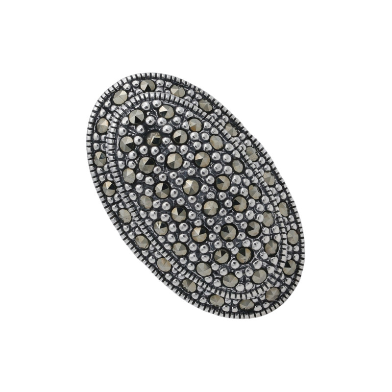 Серебряное кольцо с марказитом