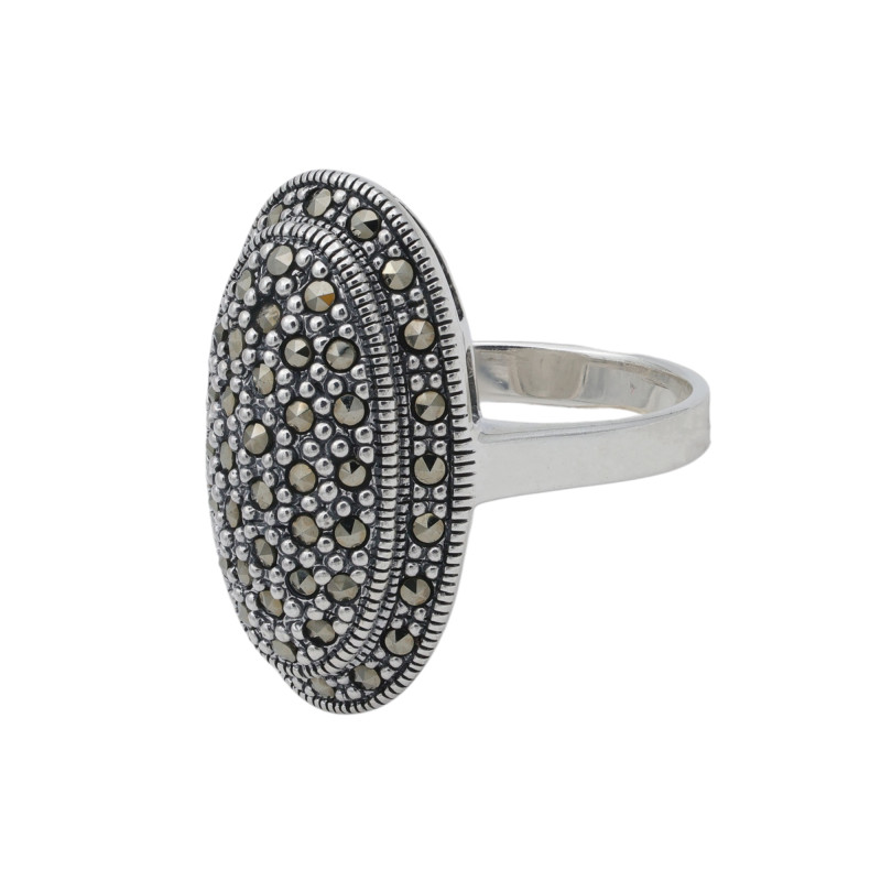 Серебряное кольцо с марказитом