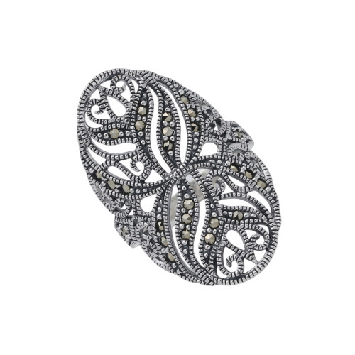 Серебряное кольцо с марказитом