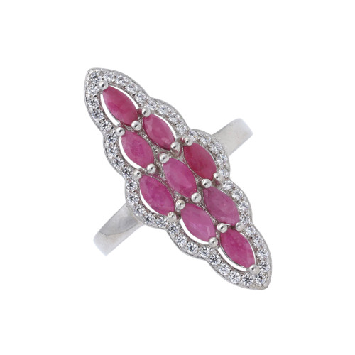 Серебряное кольцо с рубинами