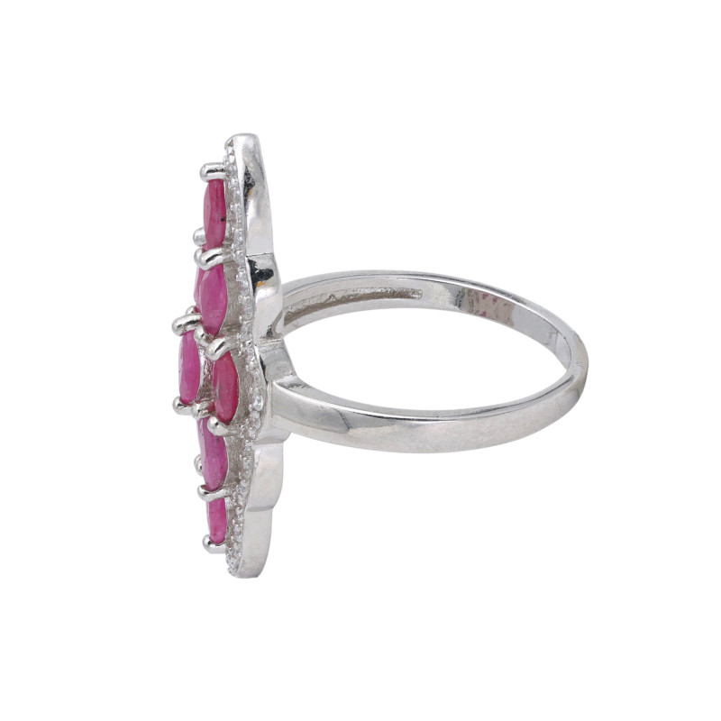 Серебряное кольцо с рубинами