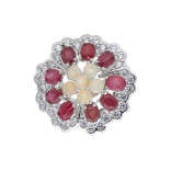 Кольцо из серебра с опалом и рубином