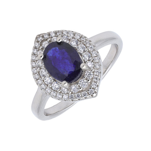 Серебряное кольцо с сапфиром