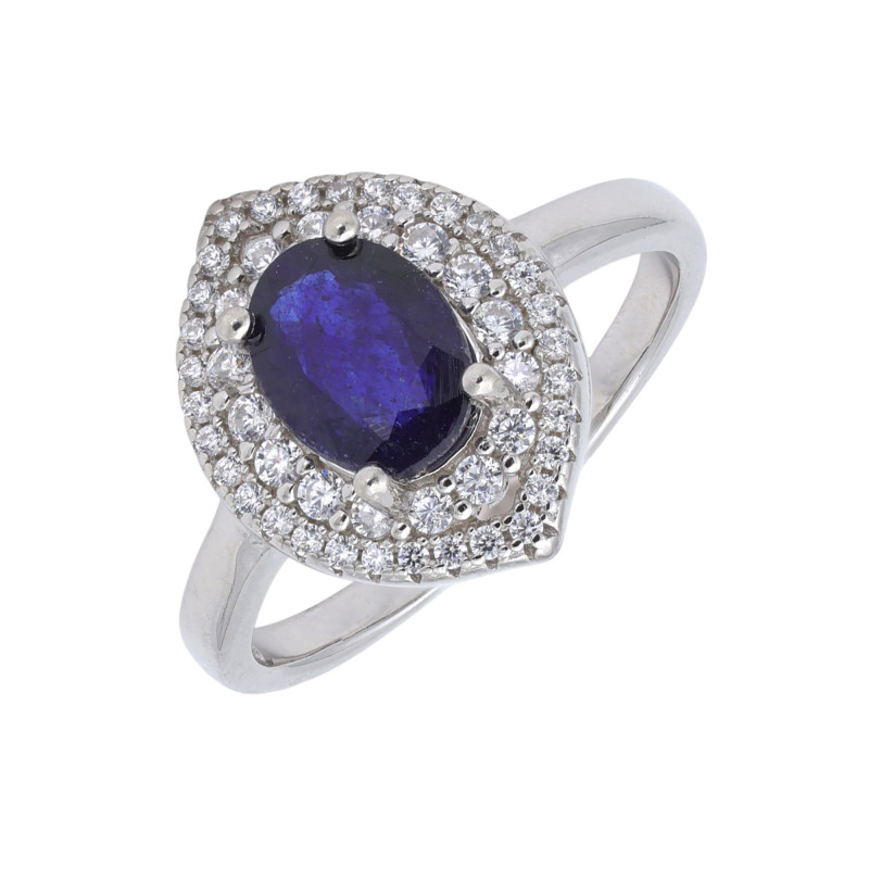 Серебряное кольцо с сапфиром