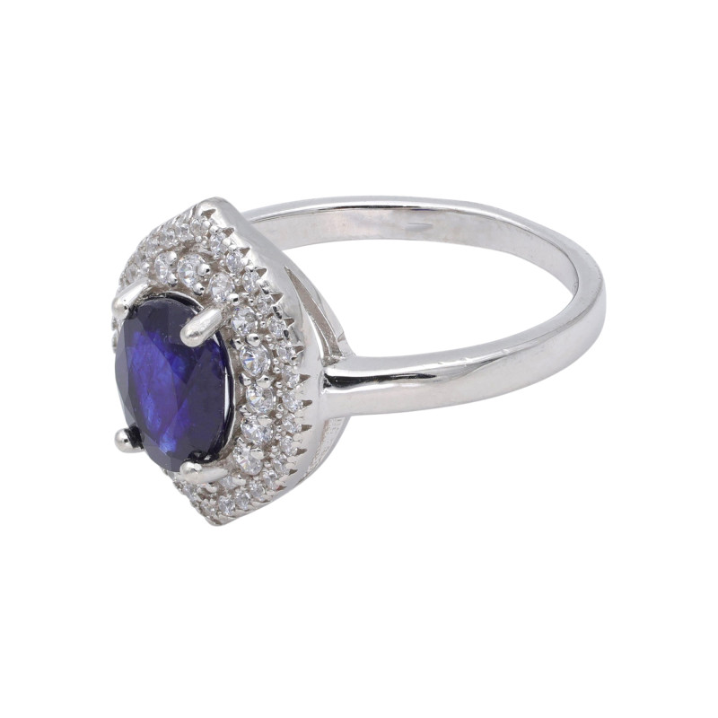 Серебряное кольцо с сапфиром