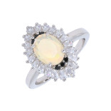 Серебряное кольцо с опалом и шпинелью