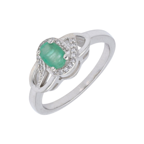 Кольцо из серебра с изумрудом