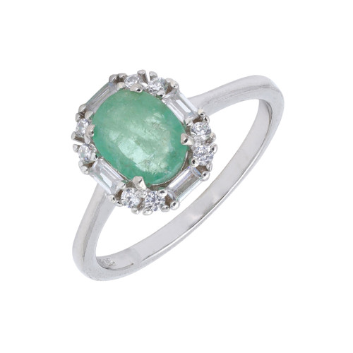 Кольцо из серебра с изумрудом