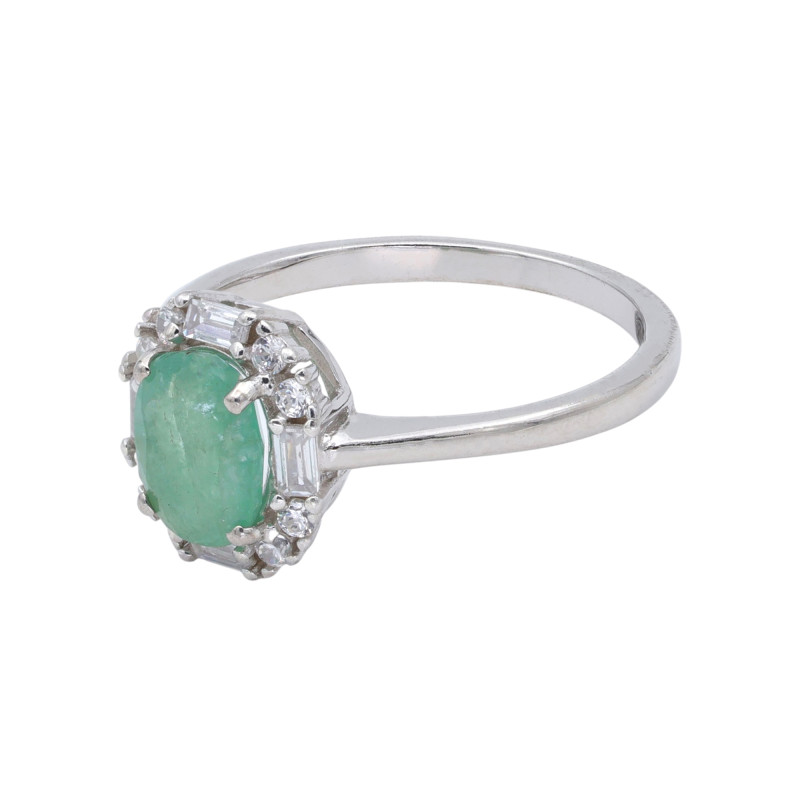 Кольцо из серебра с изумрудом