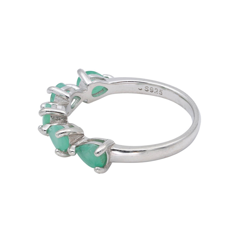 Серебряное кольцо с изумрудами