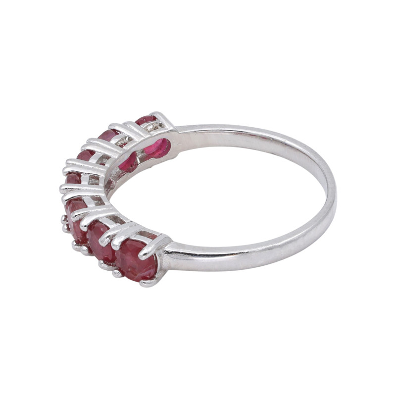 Кольцо серебряное с рубинами