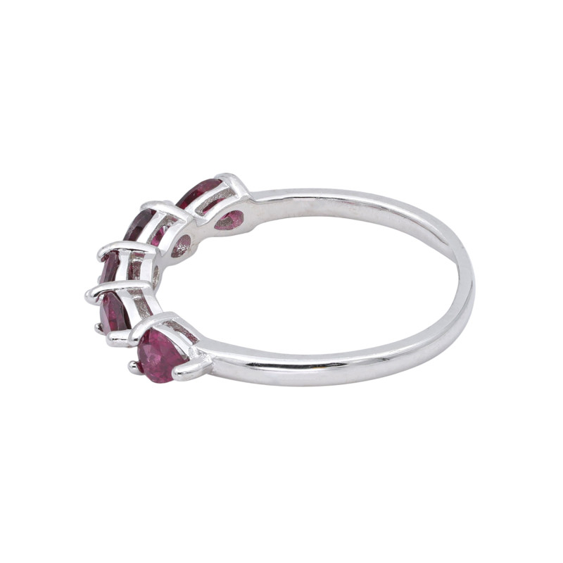 Серебряное кольцо с родолитами