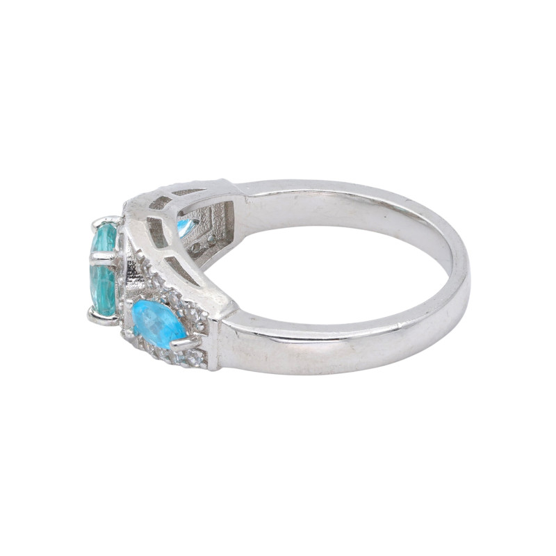 Серебряное кольцо с апатитами