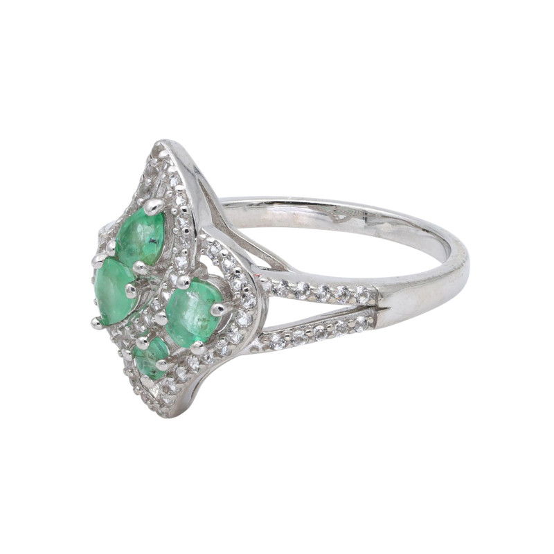 Серебряное кольцо с изумрудами