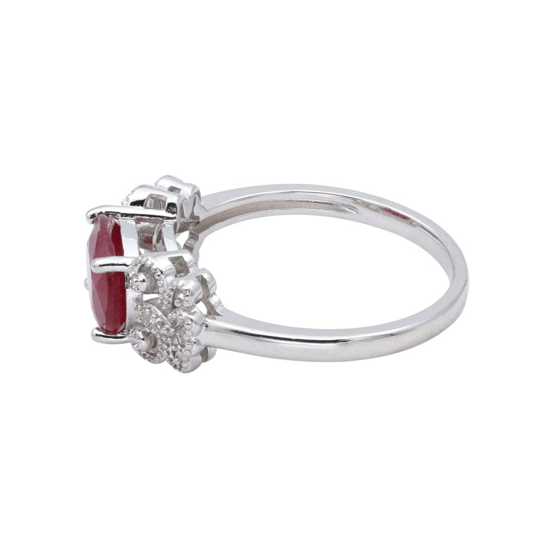 Кольцо серебряное с рубином